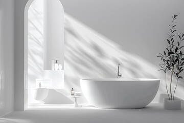 White Luxury Interior: Contemporary Bathroom Accessories Showcase