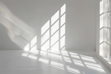 Obraz premium Contemporary Gallery Showcase: White Shadow Play in Modern Interiors