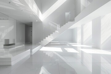 White Space Spa: Reflective Floors in a Monochromatic Museum Loft