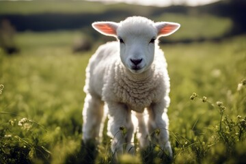small farm lamb england cute meadow gambolling baby sheep field agriculture animal farming grass young green nature rural countryside grazing pasture summer ear infant innocent juvenile mammal spring'