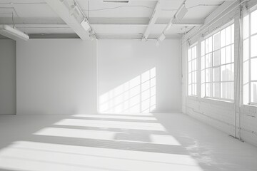 Modern Monochromatic Space: Bright Showcase Gallery Construction
