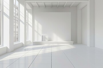 Modern Electronics Displayed in Minimalist White Room with Window Background