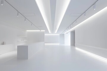 Minimalist White Space Gallery: Luxe Design Showcase with Natural Light