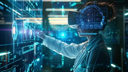 Healthcare Professional Exploring Virtual Reality Interface - Powered by Adobe