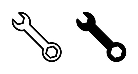 wrench icon vector isolated on white background. Wrench vector icon. Spanner symbol
