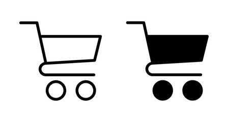 Shopping icon vector isolated on white background. Shopping cart icon. Basket icon. Trolley