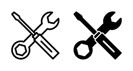 Repair icon vector isolated on white background. Wrench and screwdriver icon. settings vector icon. Maintenance. tools