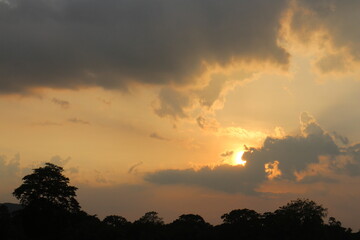 Beautiful sky with cloud before sunset