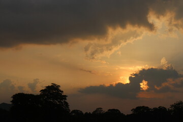 Beautiful sky with cloud before sunset