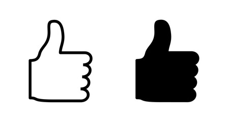 like icon vector isolated on white background. Thumbs up icon. social media icon
