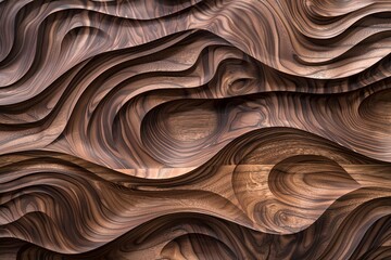Waves and Loops in Walnut Wood Grain Detail - Contrasting Surface Flooring Patterns