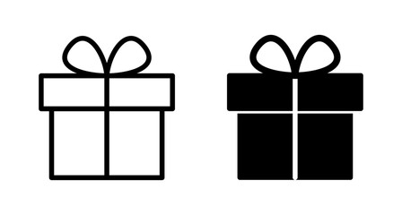 Gift icon vector isolated on white background. gift vector icon.  birthday gift