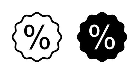 Discount icon vector isolated on white background. Discount tag icon.