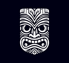 hawaiian tiki mask hand drawn vector