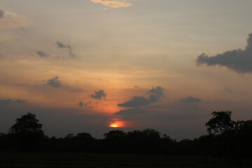 The sky ablaze with hues of orange and pink as the sun gently sank below the horizon making the end of another beautiful day.