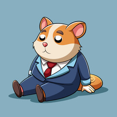 cartoon mouse vector illustration with white background