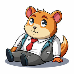 cartoon mouse vector illustration with white background