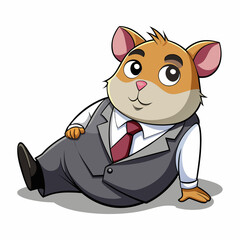 cartoon mouse vector illustration with white background