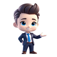 professional employee. 3d cute business character. disney style.