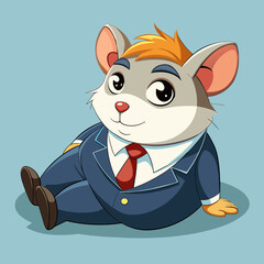 cartoon mouse vector illustration with white background