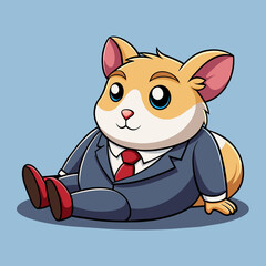 cartoon mouse vector illustration with white background