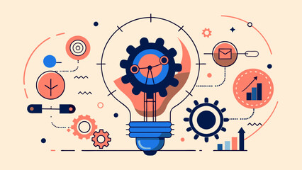 Obraz premium New Idea Concept Illustration: Vibrant Colors for Logic thinking and Creativity 