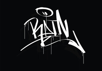 RAIN graffiti tag style design