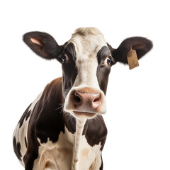 Curious cow isolated on transparent background