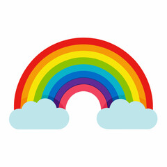 rainbow in the sky vector illustration with white background