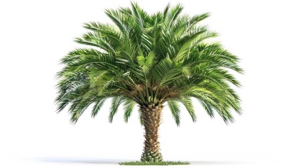portrait tree palm isolated on white background