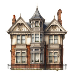 Fototapeta premium Victorian House isolated on transparent background