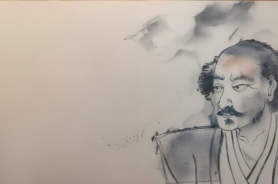 宮本武蔵、水墨画、インクスケッチ｜Miyamoto Musashi, ink painting, ink sketch