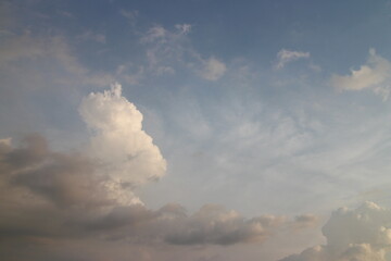 Blue sky with white clouds.