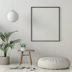 mock-up standing floor with frame, minimalist, 3d render, modern, very simple