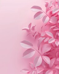 Abstract pink tree in minimalist setting