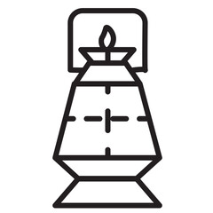 Lamp Lantern Light Line Icon