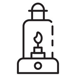 Lamp Lantern Light Line Icon