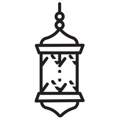 Lamp Lantern Light Line Icon