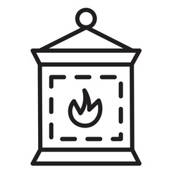 Lamp Lantern Light Line Icon