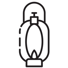 Lamp Lantern Light Line Icon