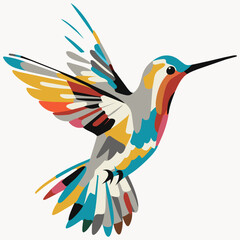 Obraz premium Fantasy world. Vector illustration of paradise hummingbird bird isolated on a white background. EPS version.