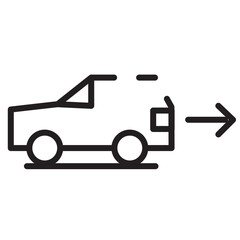 Back Car Parking Line Icon