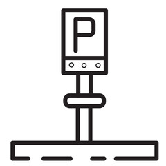 City Meter Parking Line Icon