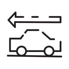 Car Driving On Line Icon