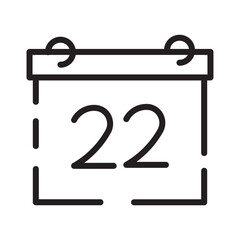 Calendar Day Leaf Line Icon