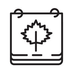 Calendar Day Leaf Line Icon