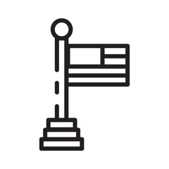 Flag Day Holiday Line Icon