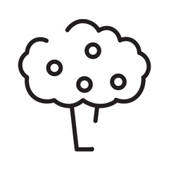 Apple Tree Fruit Line Icon