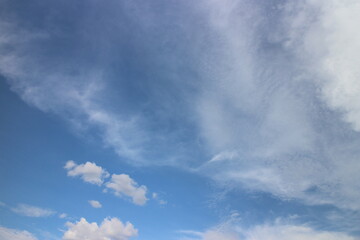blue sky background with tiny clouds