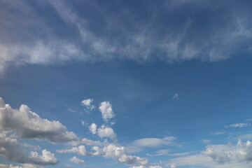 blue sky background with tiny clouds